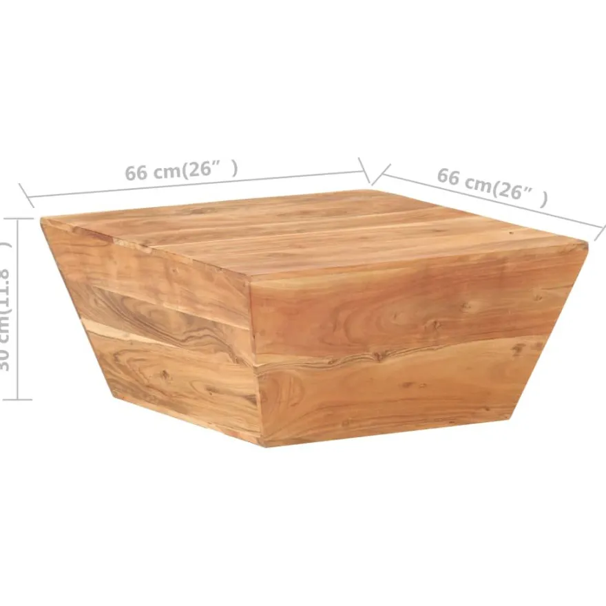 Sohvapöytä V-muoto, 66x66x30cm, eri materiaaleja