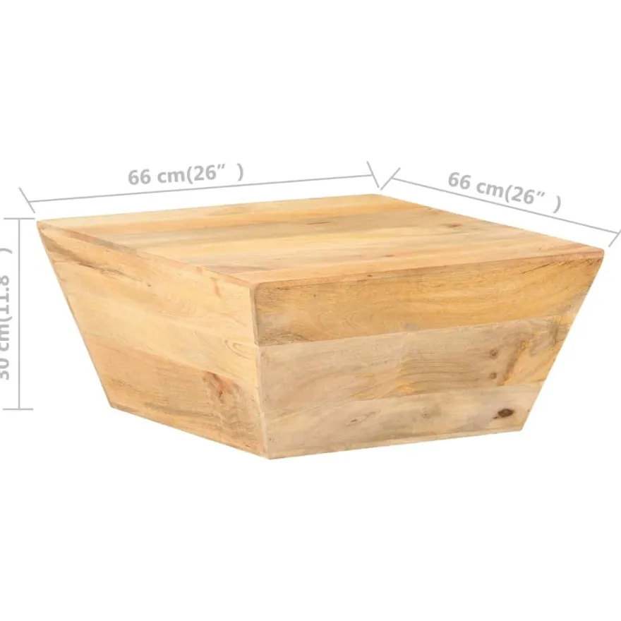 Sohvapöytä V-muoto, 66x66x30cm, eri materiaaleja