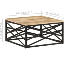 Sohvapöytä 68x68x35cm, eri materiaaleja
