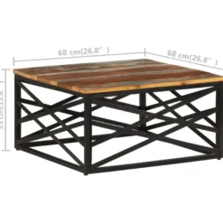 Sohvapöytä 68x68x35cm, eri materiaaleja