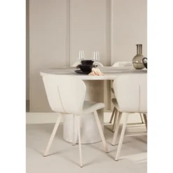 Soikea ruokailuryhmä Venture Home, 200x100cm beige Narvik-pöytä + 6 beigeä Lilja-tuolia