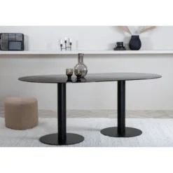 Soikea ruokapöytä Venture Home Pillan, 180x100cm, musta