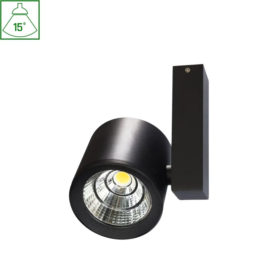 Spottivalaisin Spectrum Chloe COB LED 16W 15° 3000K 98x165x130mm musta
