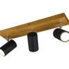 Spottivalaisin Trio Marley, 3-os., GU10, musta/puu