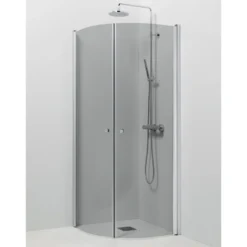 Suihkukulma Vihtan Ocean 4+4 700/700mm, kääntyvä kaareva, harmaa lasi