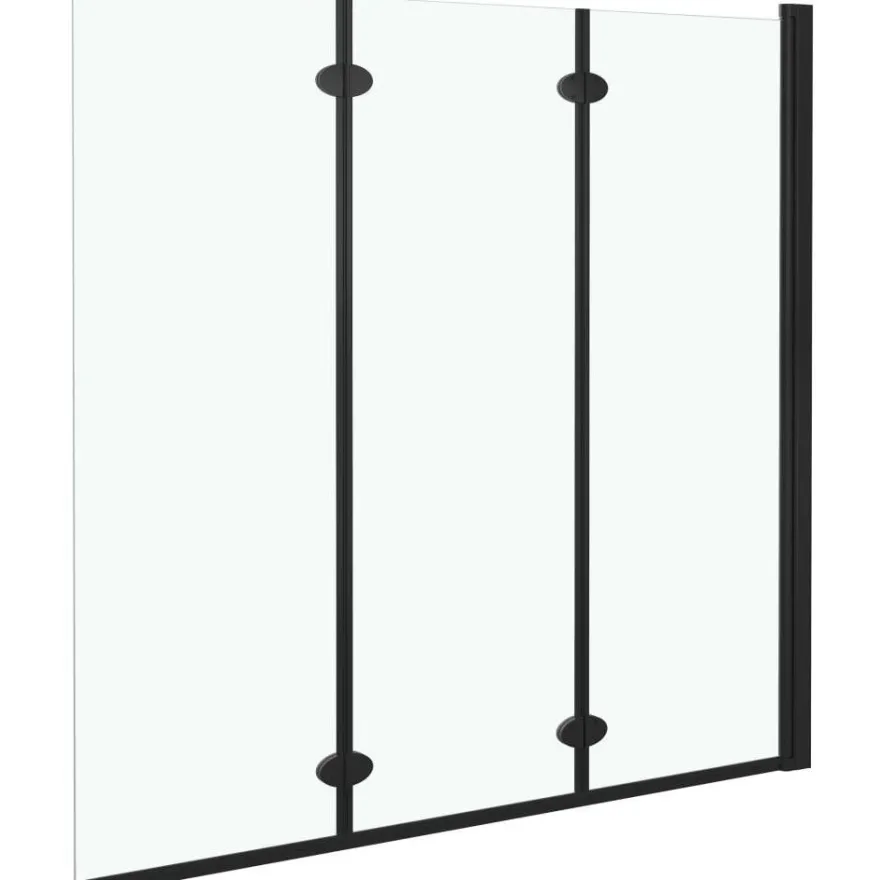 Taittuva suihkukaappi 3 paneelia ESG 130x138 cm musta