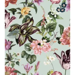 Tapetti Flora kukka, vinyylipinta, eri värejä