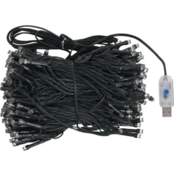 Tekojoulukuusi LED-valoilla ja palloilla, musta, PVC, eri kokoja