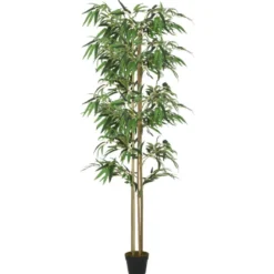 Tekokasvi bambupuu 180 cm, 1216 lehteä, vihreä