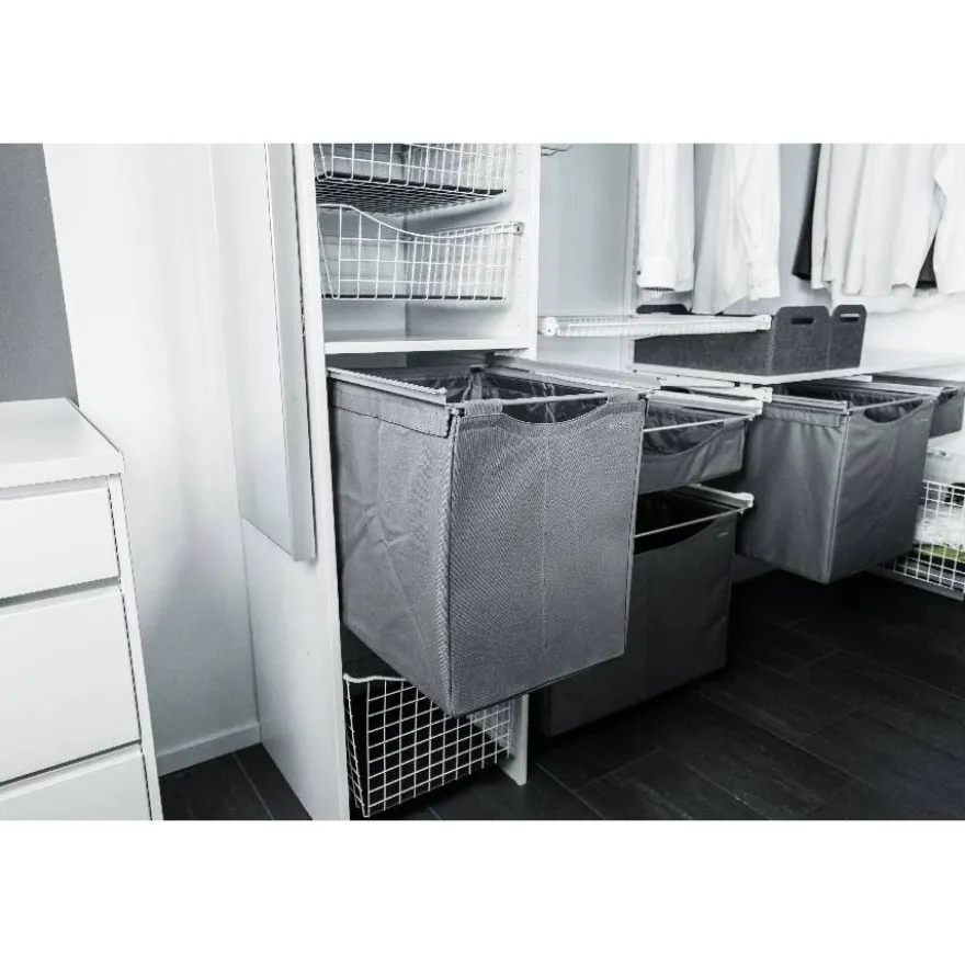 Tekstiilikori ulosvedettävä Beslag Design, 800 mm runkoon, harmaa
