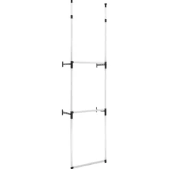 Teleskooppinen vaatekaappijärjestelmä 2 tangoilla alumiini, 110cm