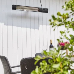 Terassilämmitin HEAT1 Eco Pro-line, 650-2000W, kaukosäädin, musta
