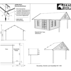 Terassin katos Skan Holz Bern kesämökeille, 12.1m²