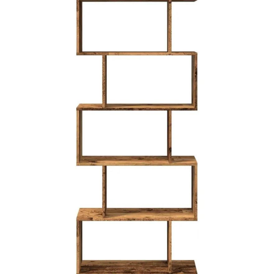 Tilanjakaja 5 tasoa vanha puu 70x24x161 cm tekninen puu (58100)