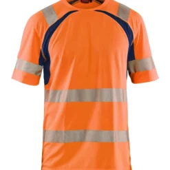 T-paita Blåkläder 3397 Highvis, huomio-oranssi/sininen