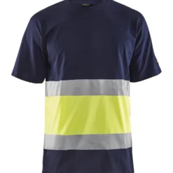 T-paita Blåkläder 3387 Highvis, mariininsininen/huomiokeltainen
