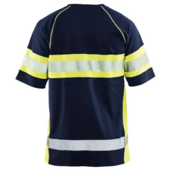 T-paita Blåkläder 3337 Highvis, mariininsininen/huomiokeltainen