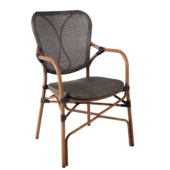 Tuoli Home4you Bambus, käsinojilla, 56x66x95cm, ruskea
