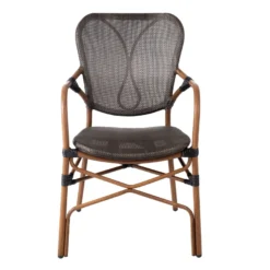 Tuoli Home4you Bambus, käsinojilla, 56x66x95cm, ruskea