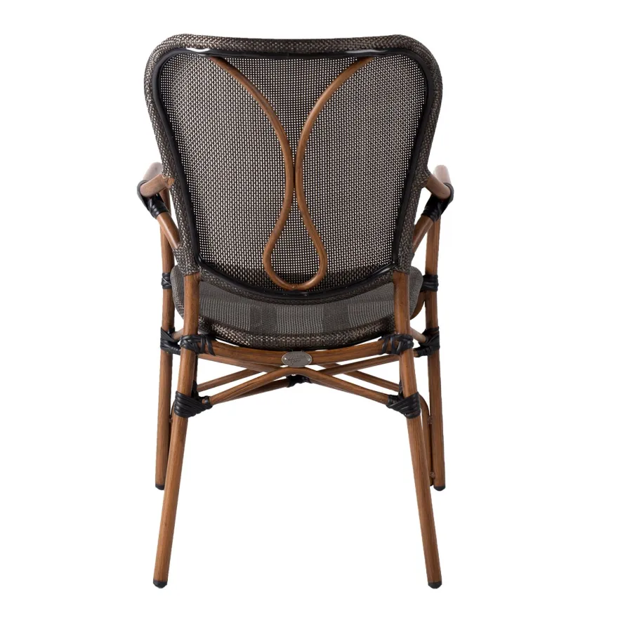 Tuoli Home4you Bambus, käsinojilla, 56x66x95cm, ruskea