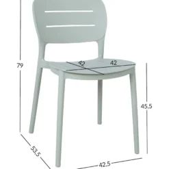 Tuoli Home4You MANGO 42,5x53,5xK79 cm, vihertävänharmaa muovi