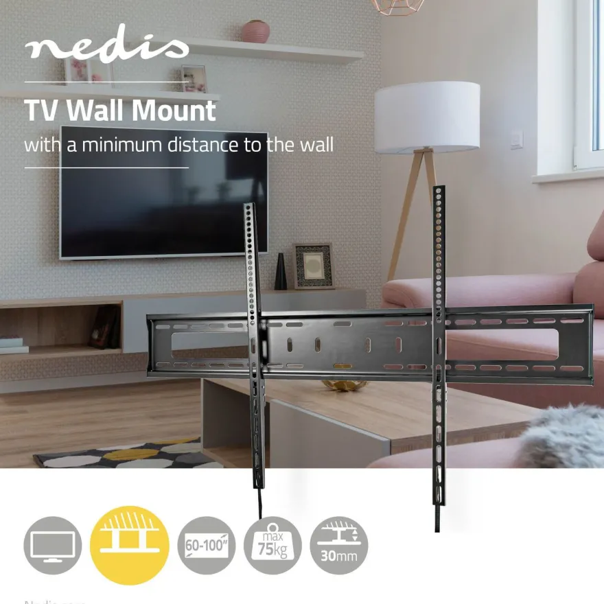 TV-seinäteline Nedis TVWM2070BK, 60-100", musta