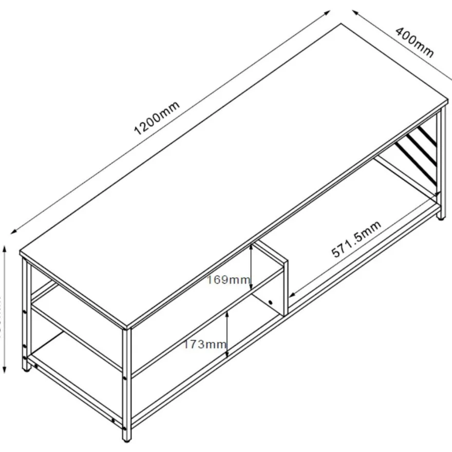 TV-taso Home4You DIMITRA 120x40xK45 cm, eri värejä