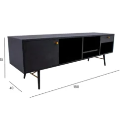 TV-taso Home4You Luxemburg 150x40x50cm, musta
