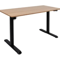 Työpöytä Home4You ERGO LIGHT 1 moottorilla 120x60xK73-118 cm, tammi/musta