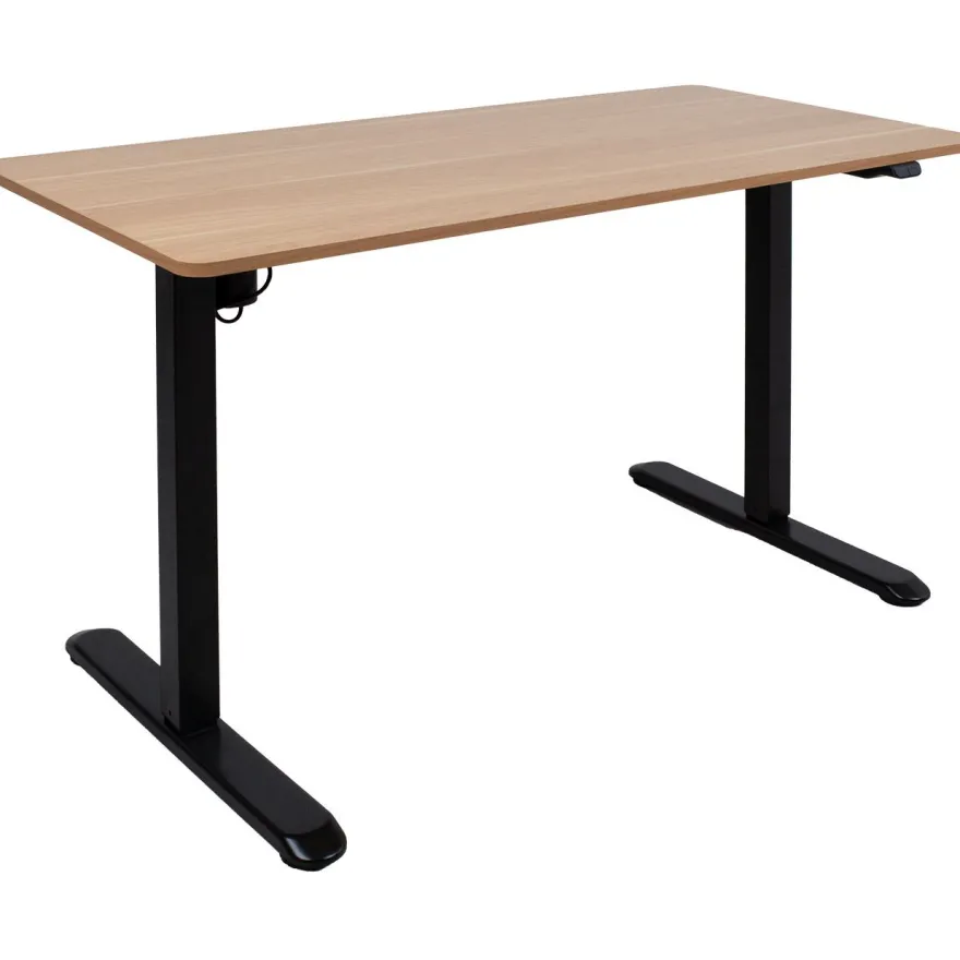 Työpöytä Home4You ERGO LIGHT 1 moottorilla 120x60xK73-118 cm, tammi/musta