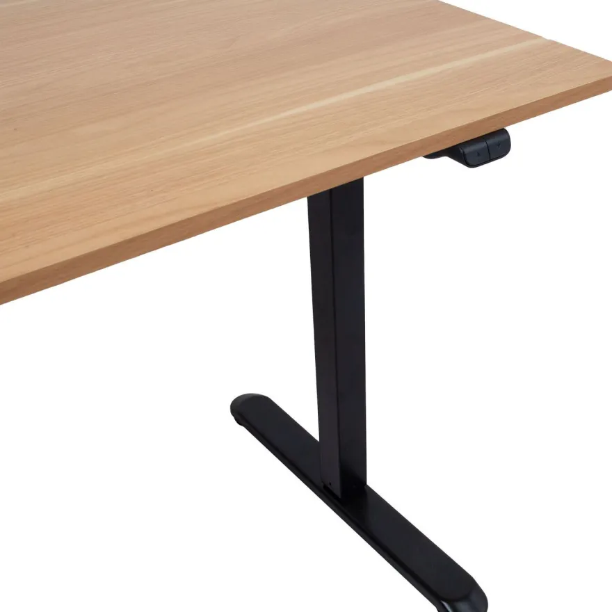 Työpöytä Home4You ERGO LIGHT 1 moottorilla 120x60xK73-118 cm, tammi/musta