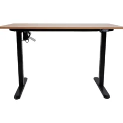 Työpöytä Home4You ERGO LIGHT 1 moottorilla 120x60xK73-118 cm, tammi/musta