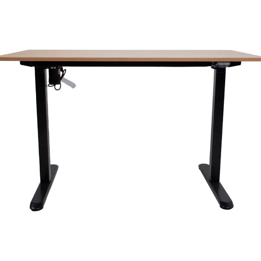 Työpöytä Home4You ERGO LIGHT 1 moottorilla 120x60xK73-118 cm, tammi/musta