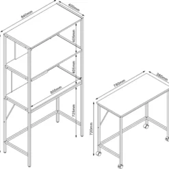 Työpöytä/hylly Home4You LESTER 84x40xK160 cm, melamiini