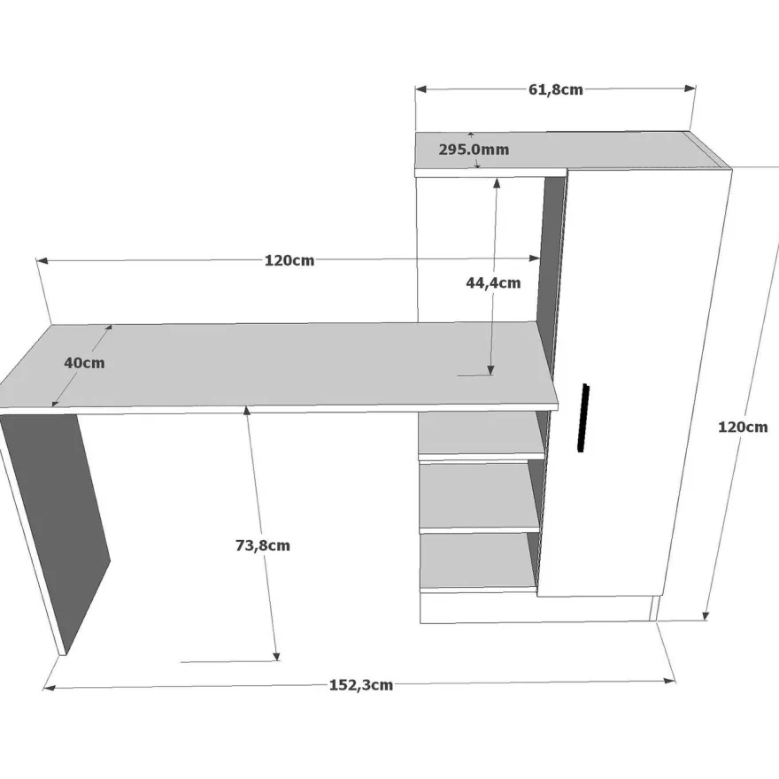 Työpöytä Linento Furniture CT2, eri värejä