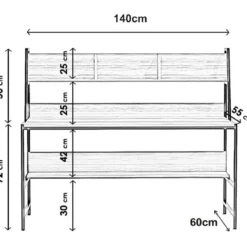 Työpöytä Linento Furniture Demir L199, eri värejä
