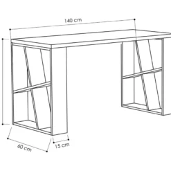Työpöytä Linento Furniture Honey valkoinen/tammi