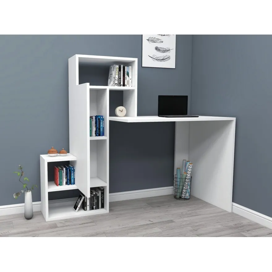 Työpöytä Linento Furniture Irmak, valkoinen