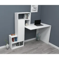 Työpöytä Linento Furniture Irmak, valkoinen