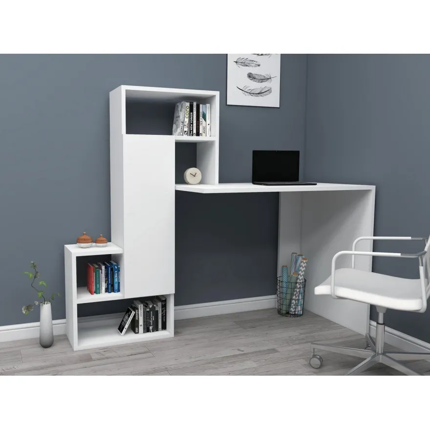 Työpöytä Linento Furniture Irmak, valkoinen