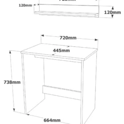 Työpöytä Linento Furniture LE1, marmori, beige