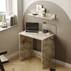 Työpöytä Linento Furniture LE1, marmori, beige