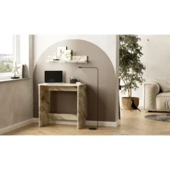 Työpöytä Linento Furniture LE1, marmori, beige