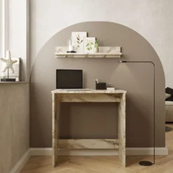 Työpöytä Linento Furniture LE1, marmori, beige