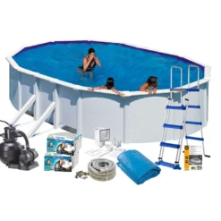 Uima-allaspaketti Swim & Fun Basic 120, 730 x 375 cm valkoinen