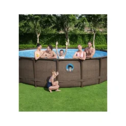 Uima-allassetti Bestway Power Steel Swim Vista, 488x122cm, pyöreä, ikkunalla