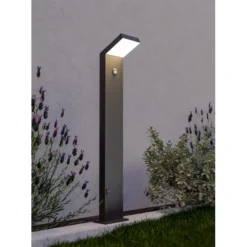 Ulkopylväsvalaisin Eglo LED Grottazzolina musta, säädettävä valosävy
