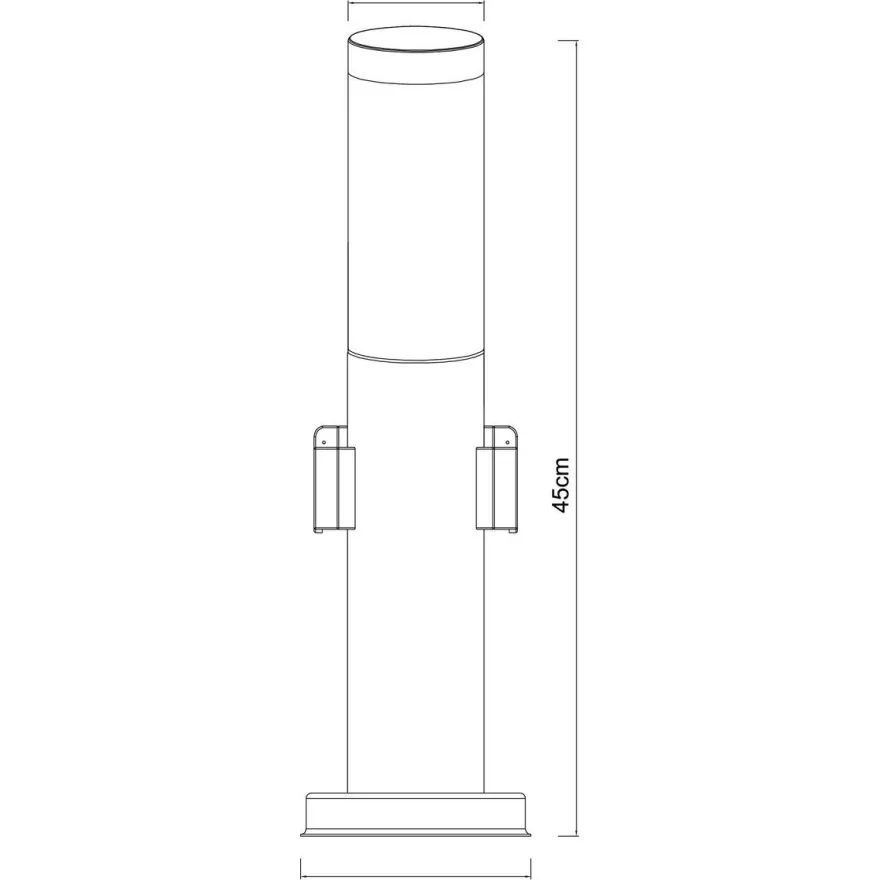 Ulkopylväsvalaisin Globo Boston 2 pistorasialla, 45cm, IP44, antrasiitti