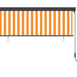 Ulkorullaverho 160x250 cm valkoinen ja oranssi