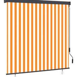 Ulkorullaverho 160x250 cm valkoinen ja oranssi